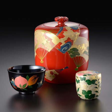 前端春斉　加賀　蒔絵　棗　陶胎漆器