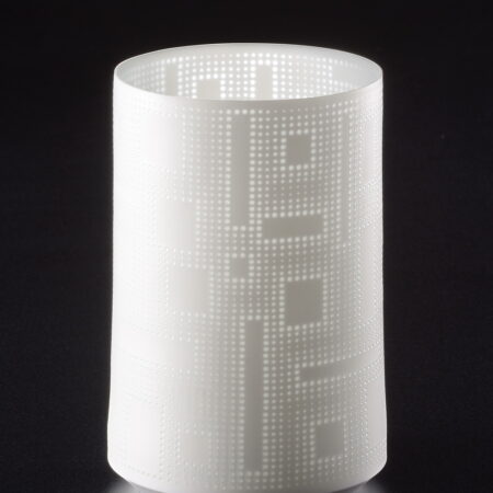 新里明士　美濃　土岐　蛍手　白磁　光器