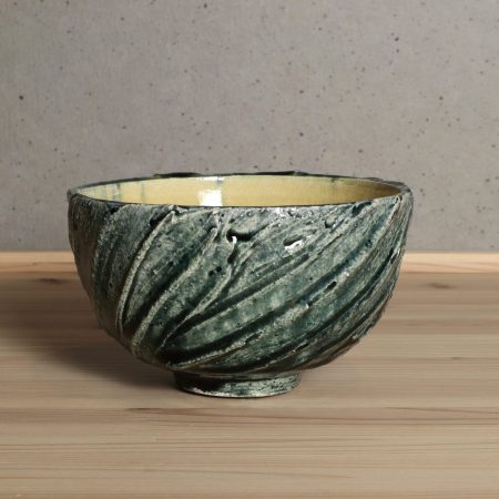 鈴木徹　多治見　美濃　藍緑釉茶碗　織部