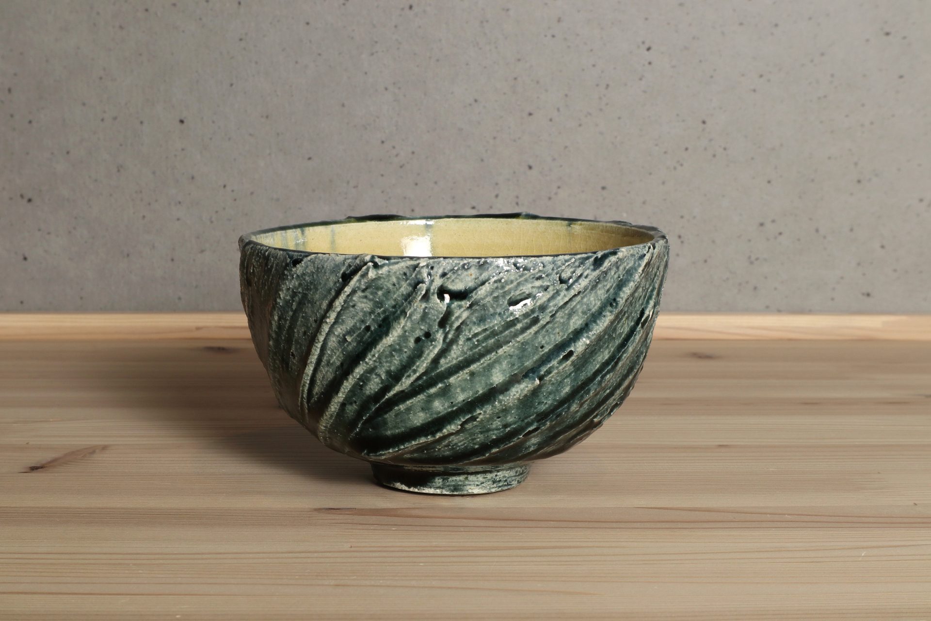 鈴木徹 多治見 美濃 藍緑釉茶碗 織部