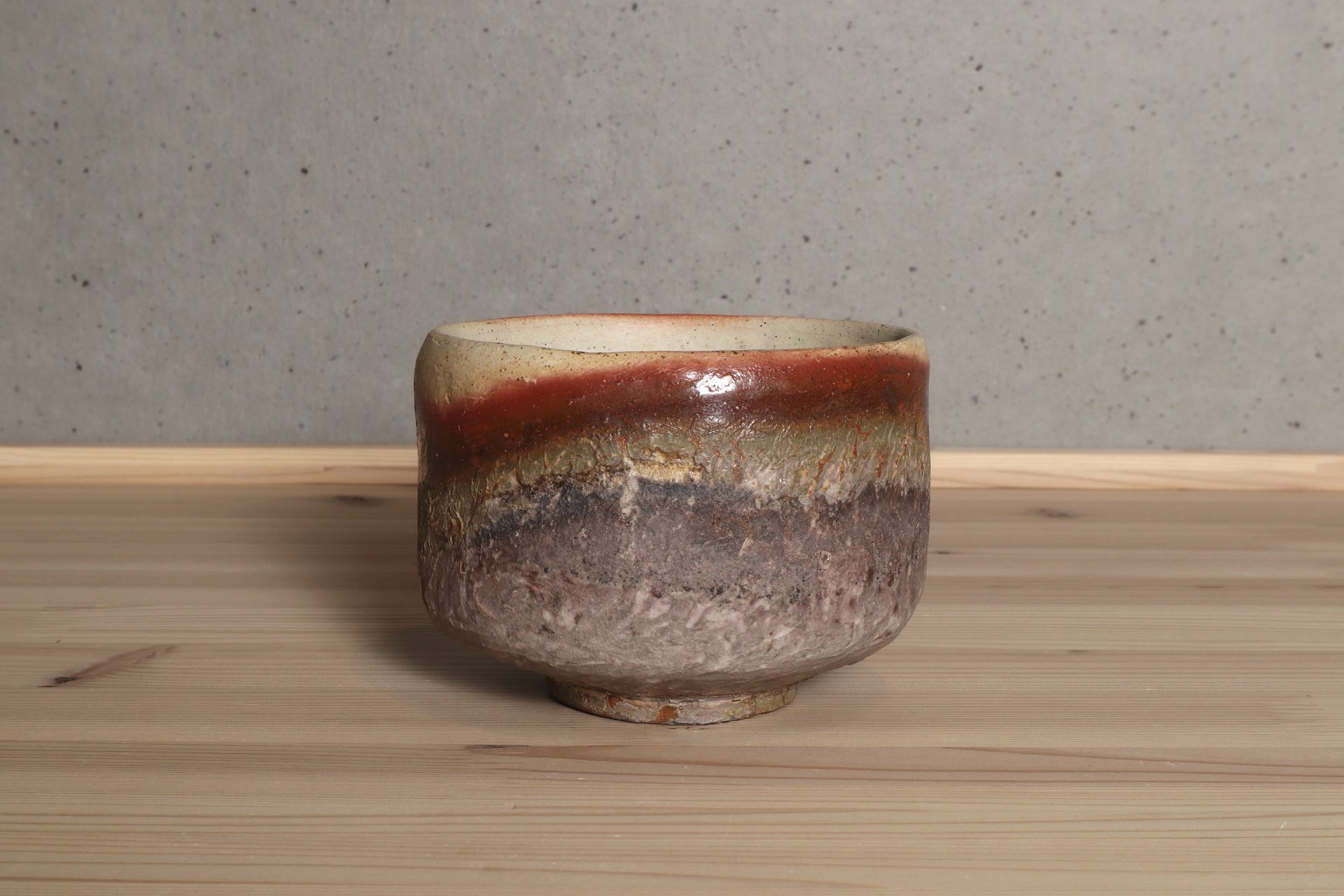 川端文男 備前 自然練込茶碗 窯変 岡山