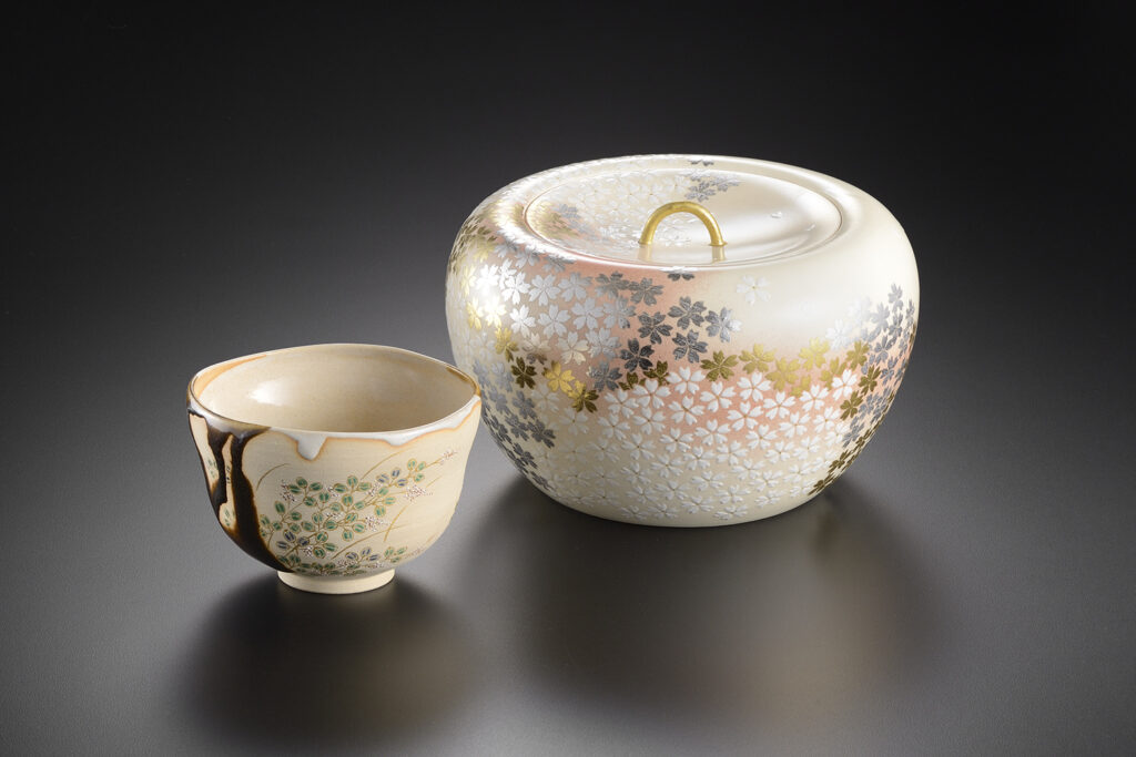 通次阿山　京都　茶道具　色絵