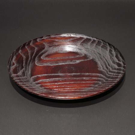 村瀬治兵衛　沢栗　青海盆　拭漆　皿