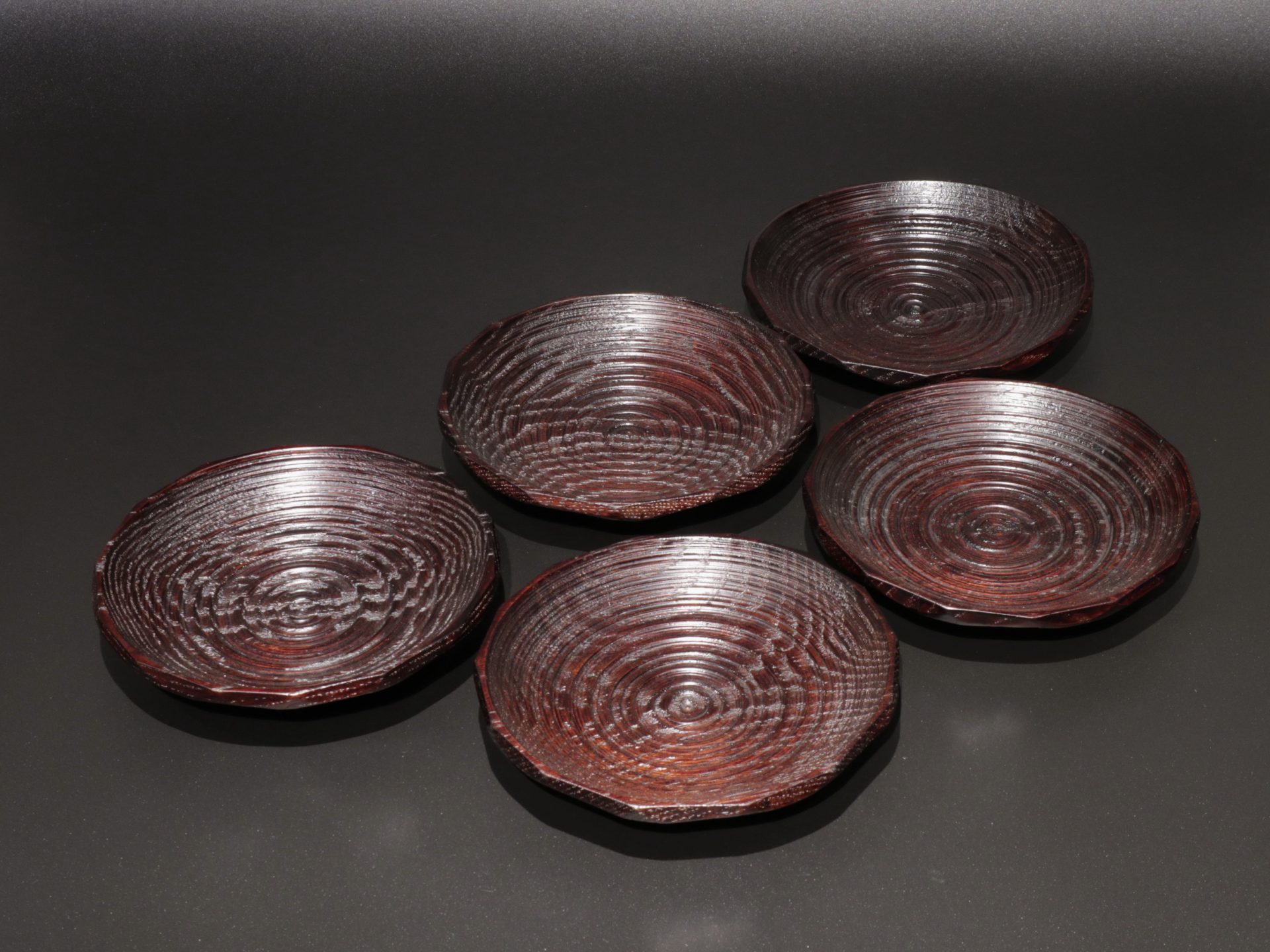 村瀬治兵衛 沢栗 ハツリ 銘々皿 茶托 漆器