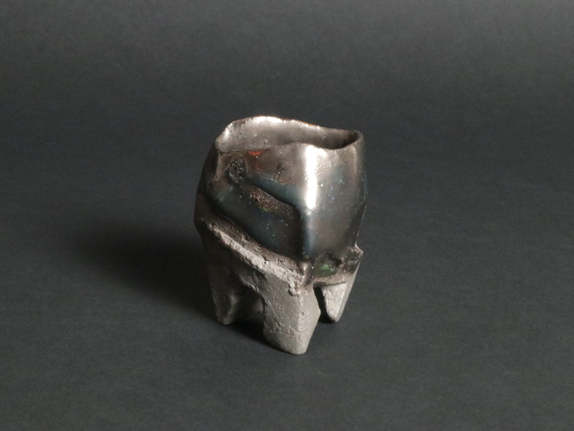 隠崎隆一 備前 銀彩織部酒呑 ぐい呑 盃 酒器