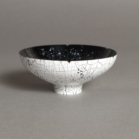 泉健太郎　螺鈿卵殻貼輪花杯　漆器　塗物　ぐい呑　盃