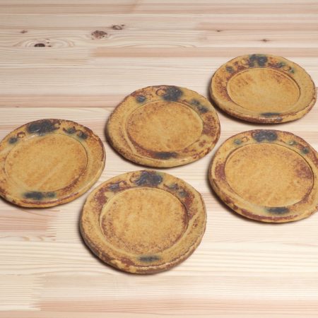 浜田純理　美濃　岐阜県土岐市　食器　うつわ　黄瀬戸山柿銘々皿