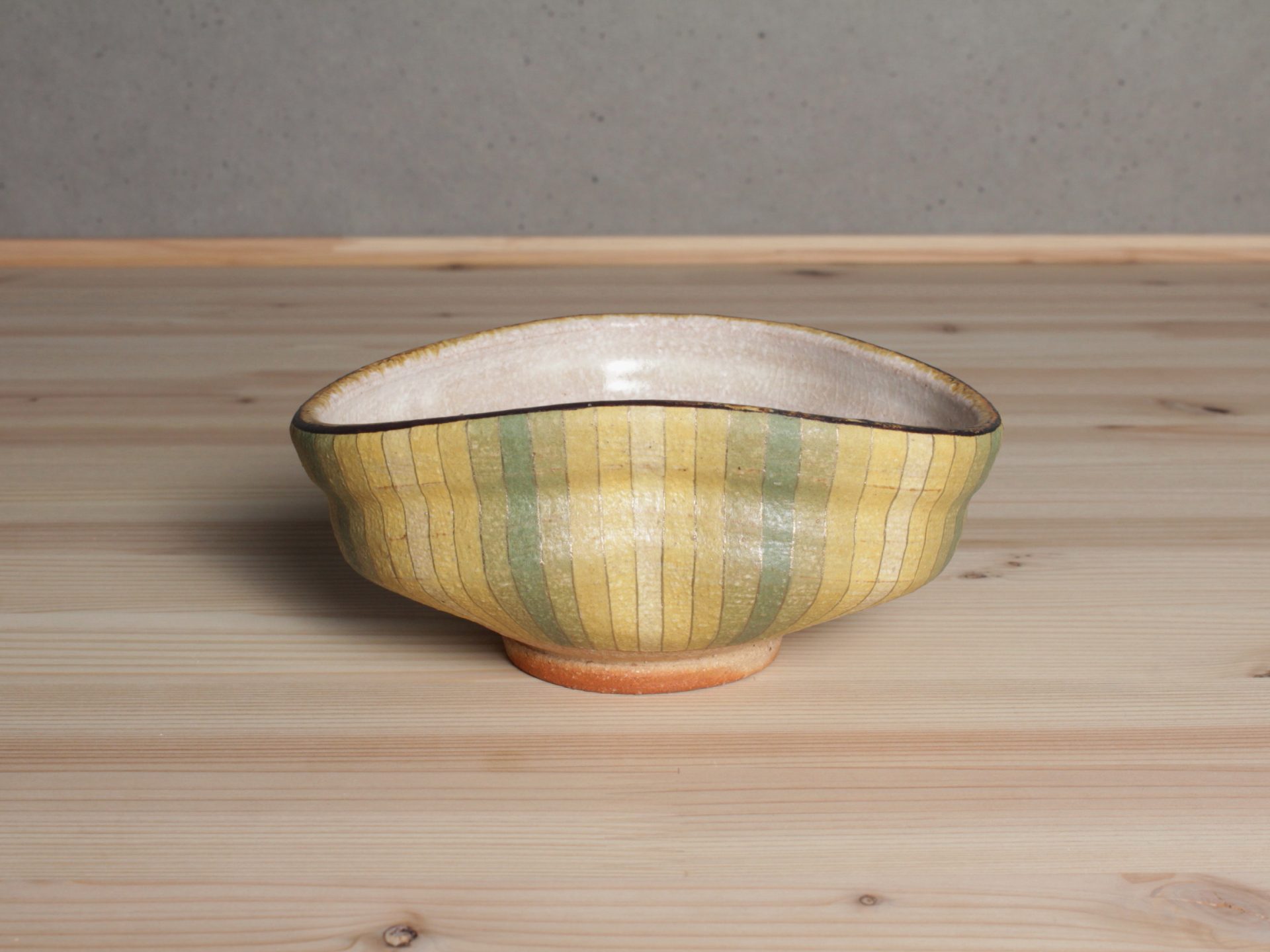 緑彩陶線文茶碗 福野道隆 笠間