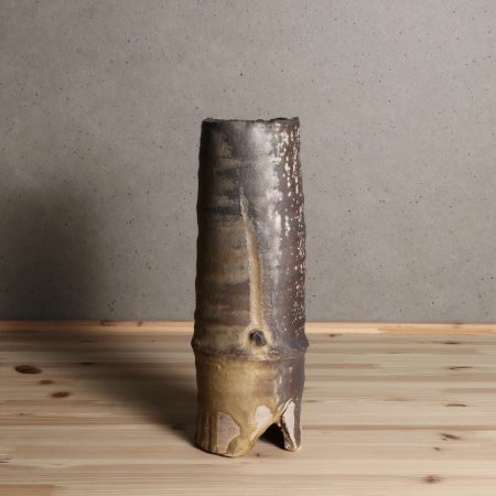 堀一郎　黄瀬戸竹花入　瑞浪市　岐阜県