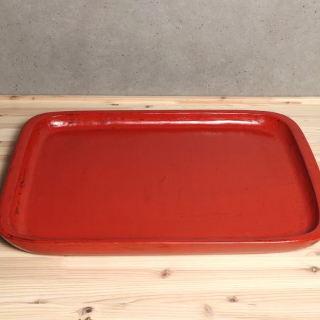 朱漆長方盆　松崎融　木工　漆器　塗物　