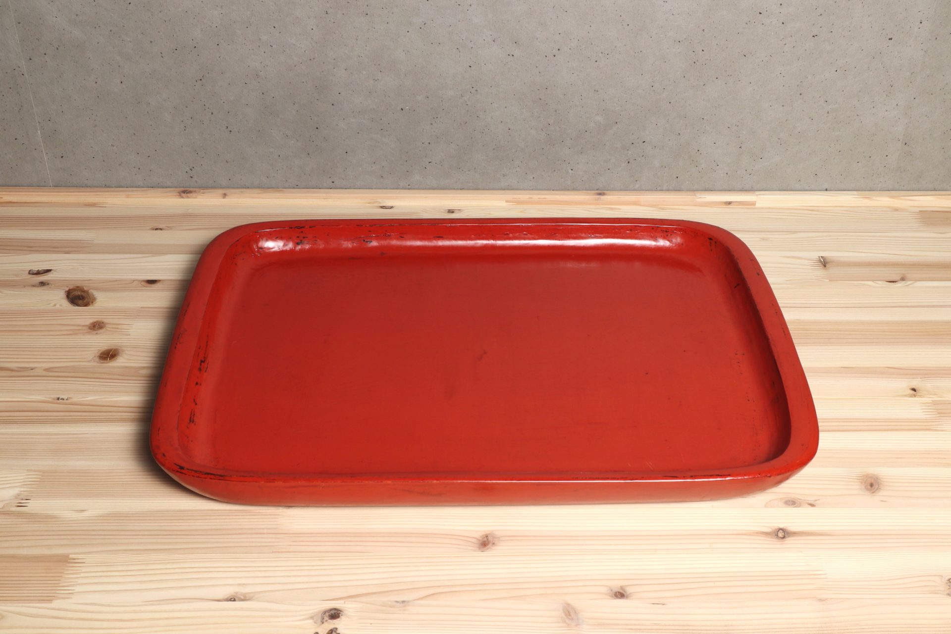 朱漆長方盆 松崎融 木工 漆器 塗物