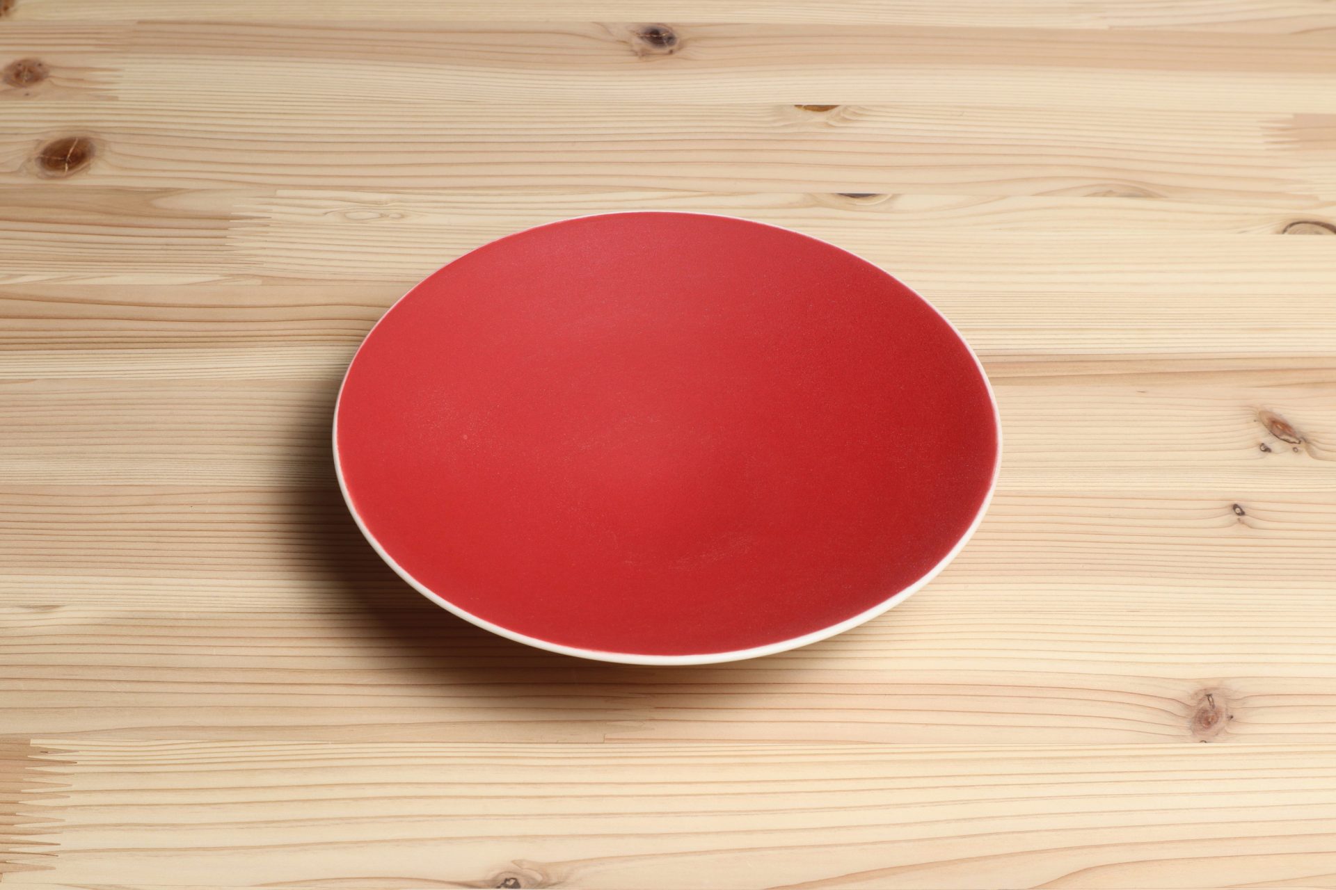 猩々緋高台皿 食器 うつわ 山田晶 滋賀県 赤 磁器