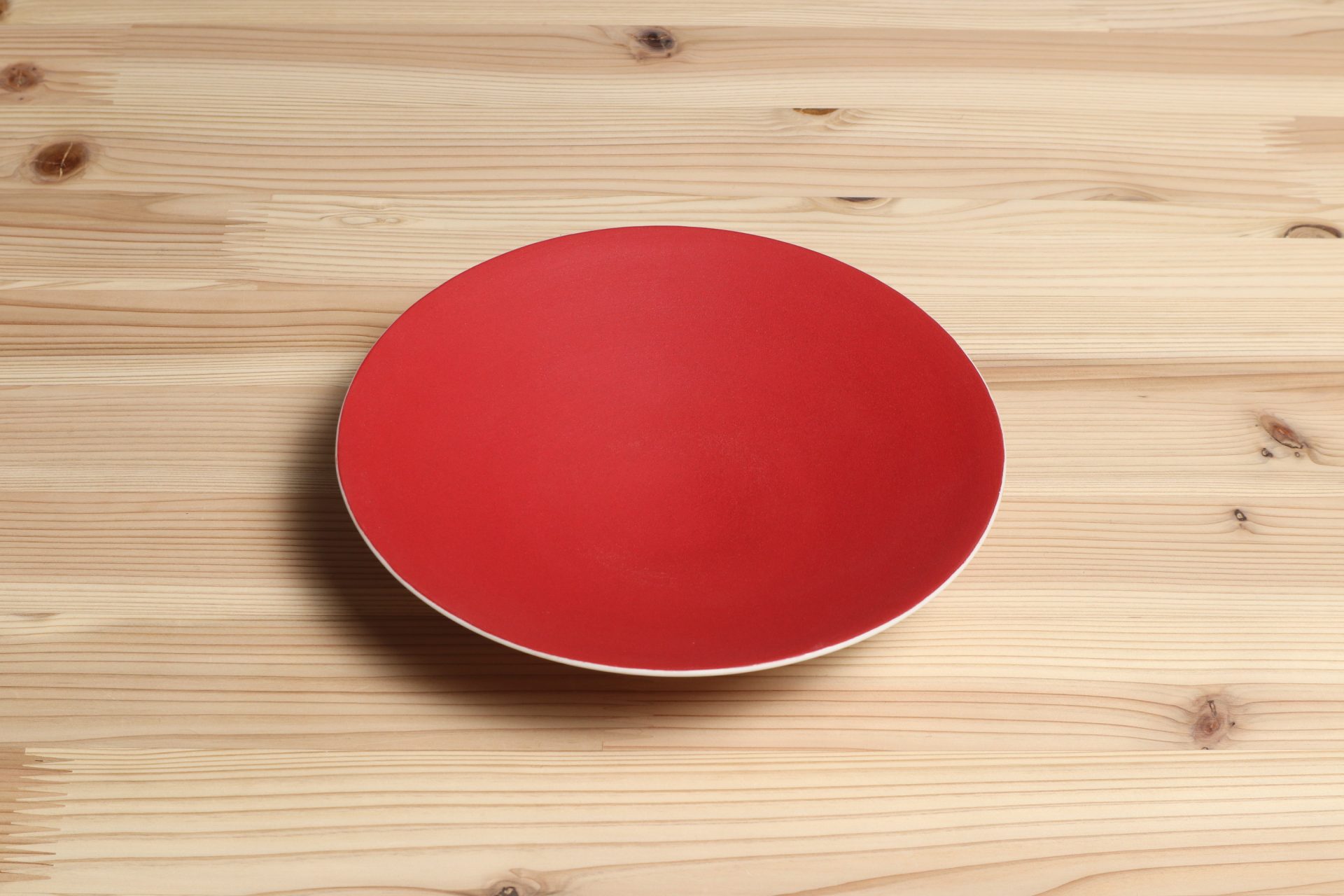 猩々緋高台皿 食器 うつわ 山田晶 滋賀県 赤 磁器