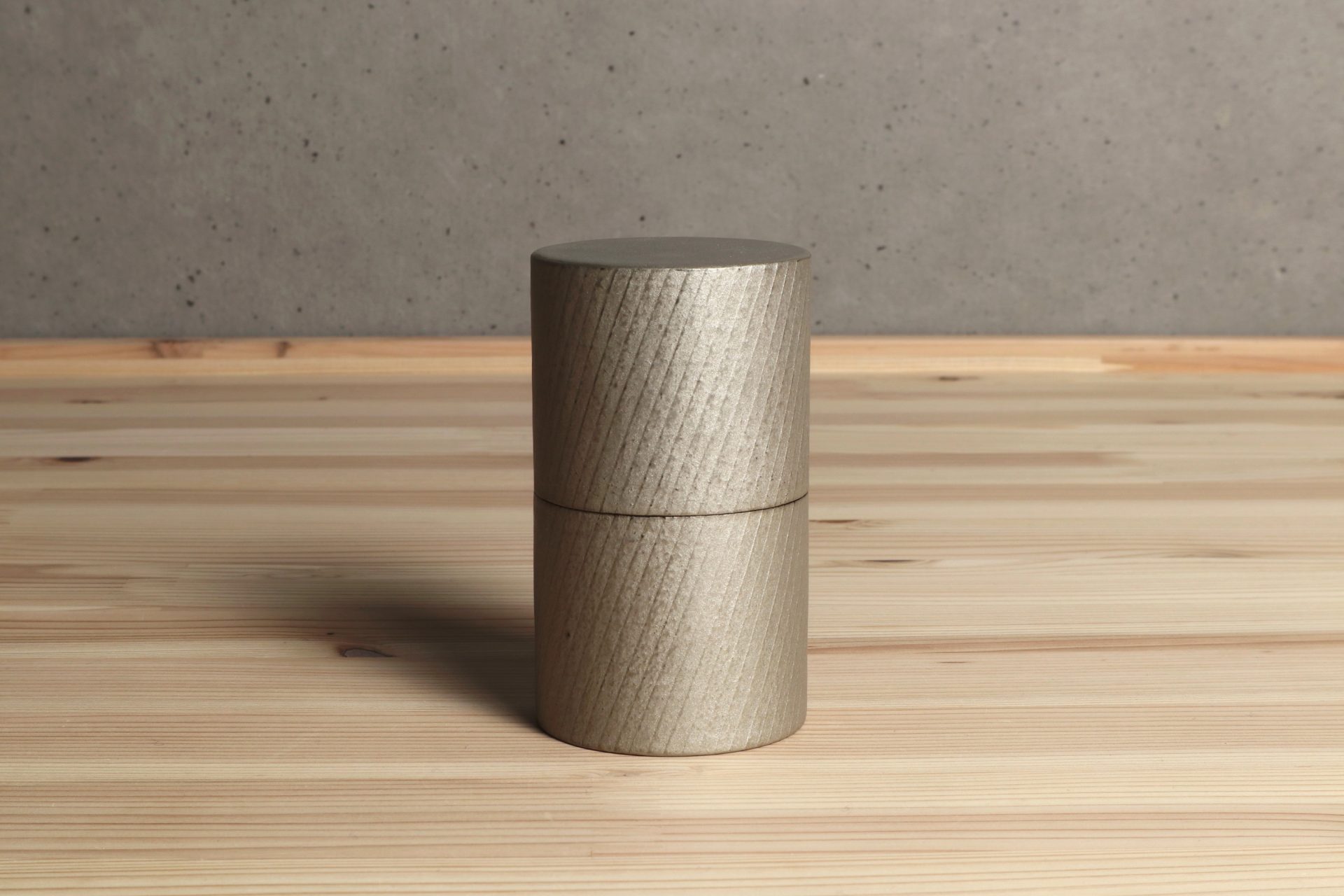 八代淳子 欅 錫彩一閑張斜縞文中次 漆器 茶器 棗 軽井沢