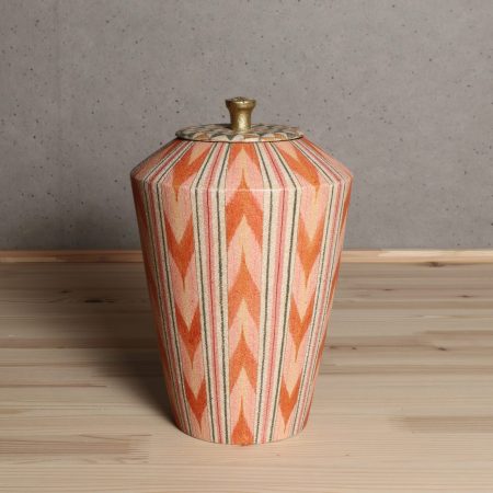 赤絵絣紋壺　福野道隆　笠間