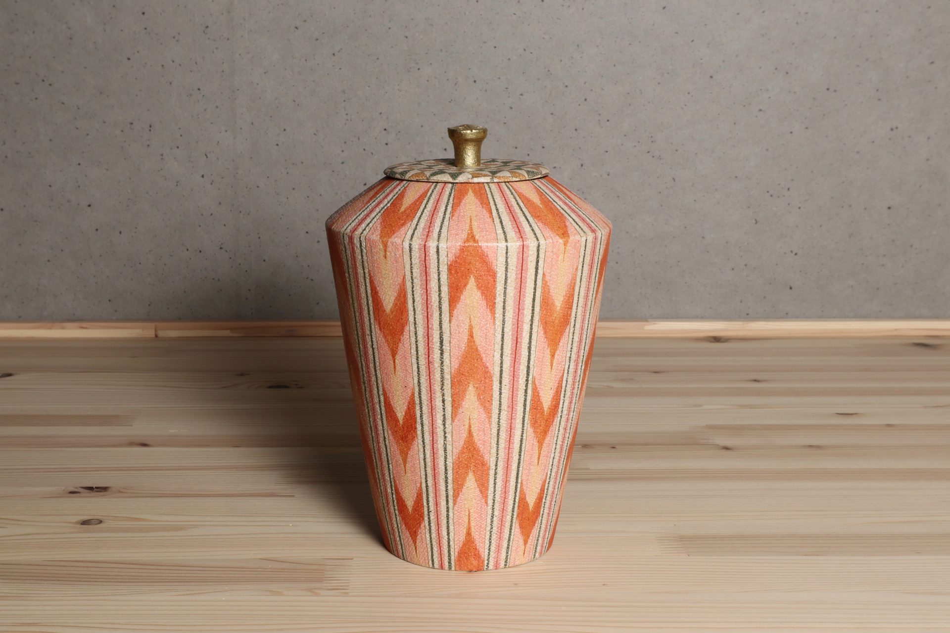 赤絵絣紋壺 福野道隆 笠間