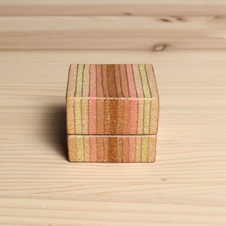 福野道隆　笠間　香合　彩色　蓋物