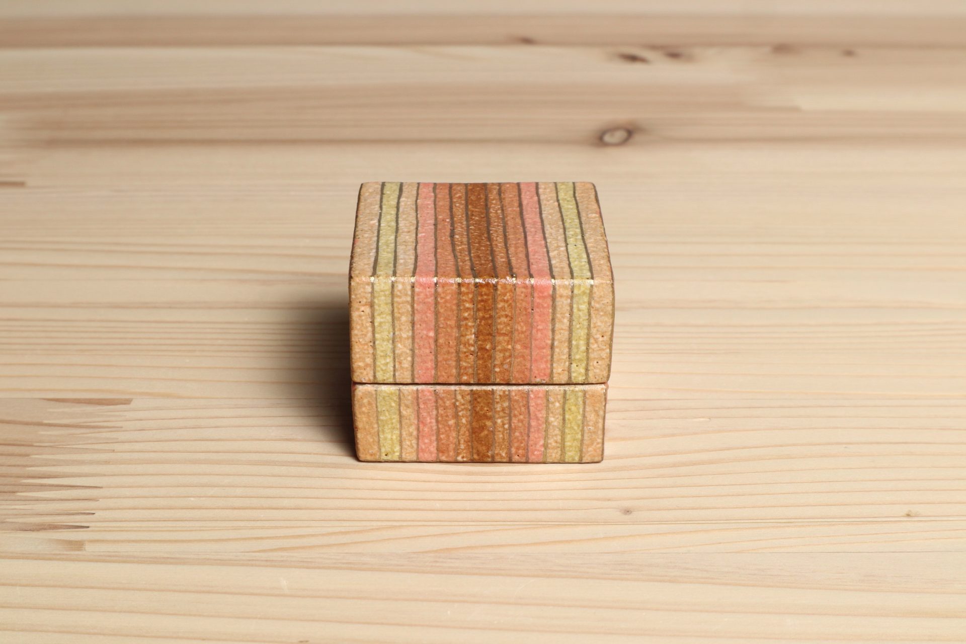 福野道隆 笠間 香合 彩色 蓋物