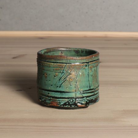 山田和　青織部ぐい吞　酒器　越前