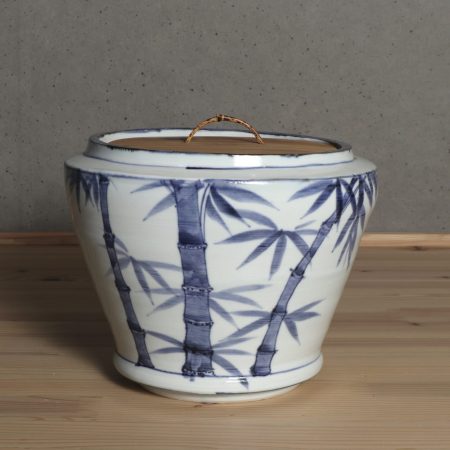 村田眞人　染付竹紋水指　京都