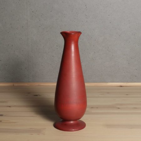 村田眞人　赤巻花入　京都　花器