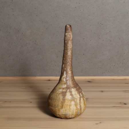 堀一郎　黄瀬戸鶴首花入　花器　　瑞浪