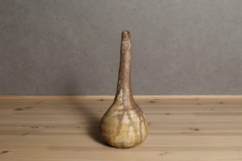 堀一郎　黄瀬戸鶴首花入　花器　　瑞浪