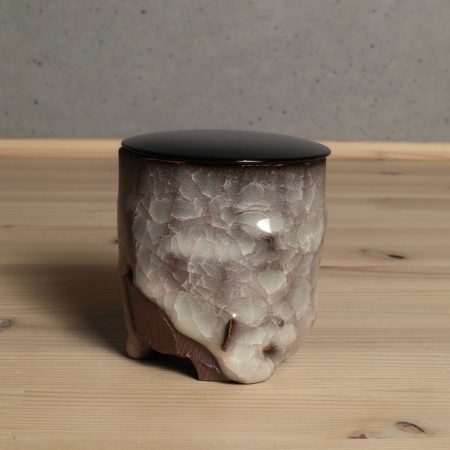 志賀暁吉　米色瓷面取茶器　福島