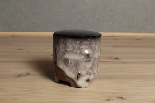 志賀暁吉　米色瓷面取茶器　福島