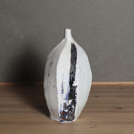 加藤委　染付面取一輪花入　花器