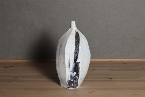 加藤委　染付面取一輪花入　花器